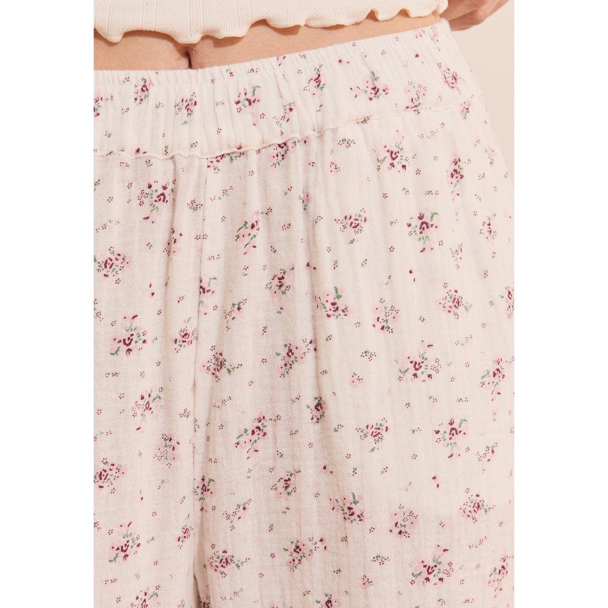Pantalon de pyjama à motifs en coton CLEA rose, ETAM