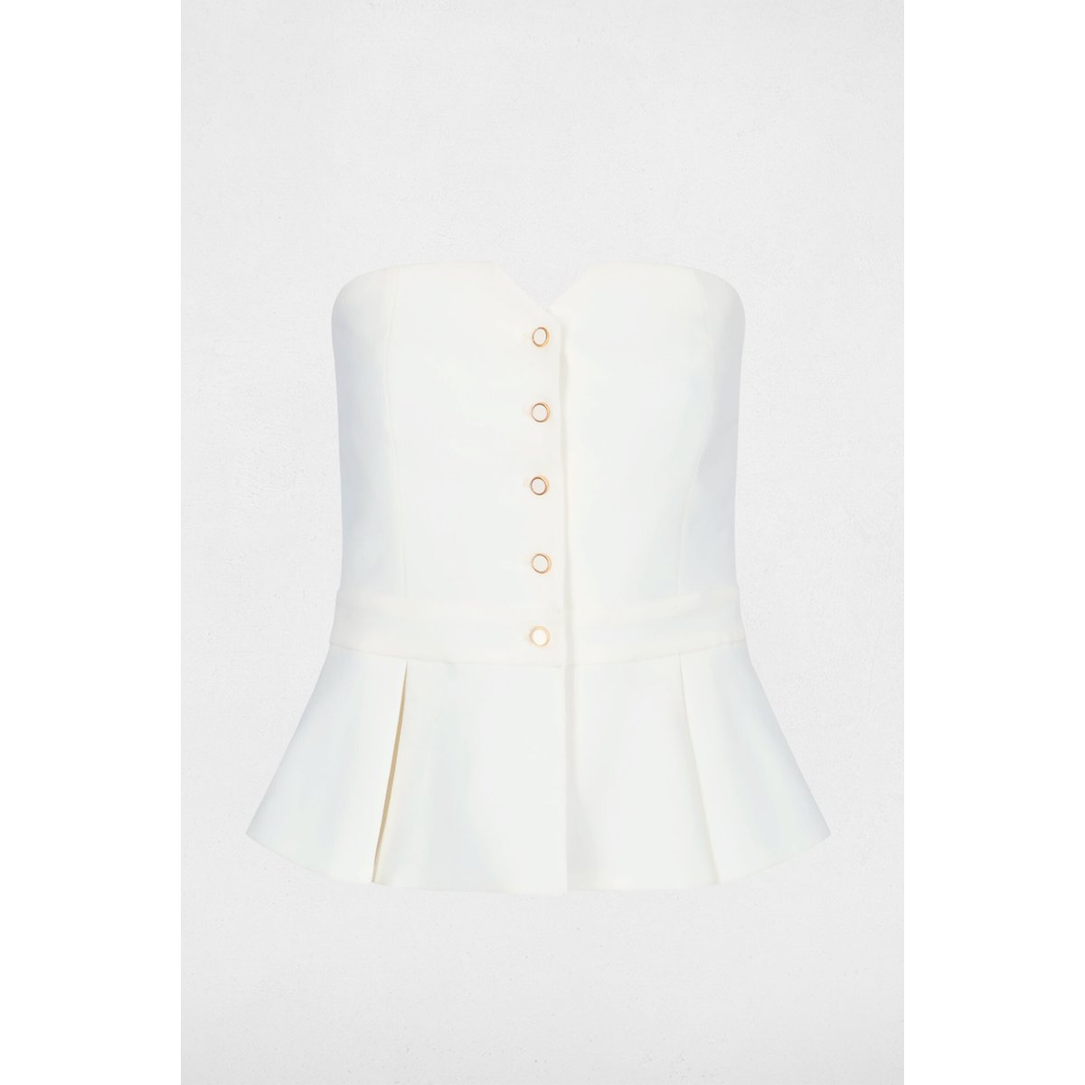 Bustier cintré sans manches blanc, MORGAN