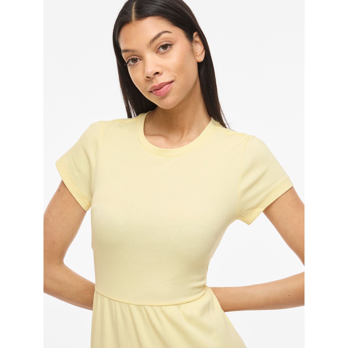 Robe Mi-Longue pastel yellow, VILA