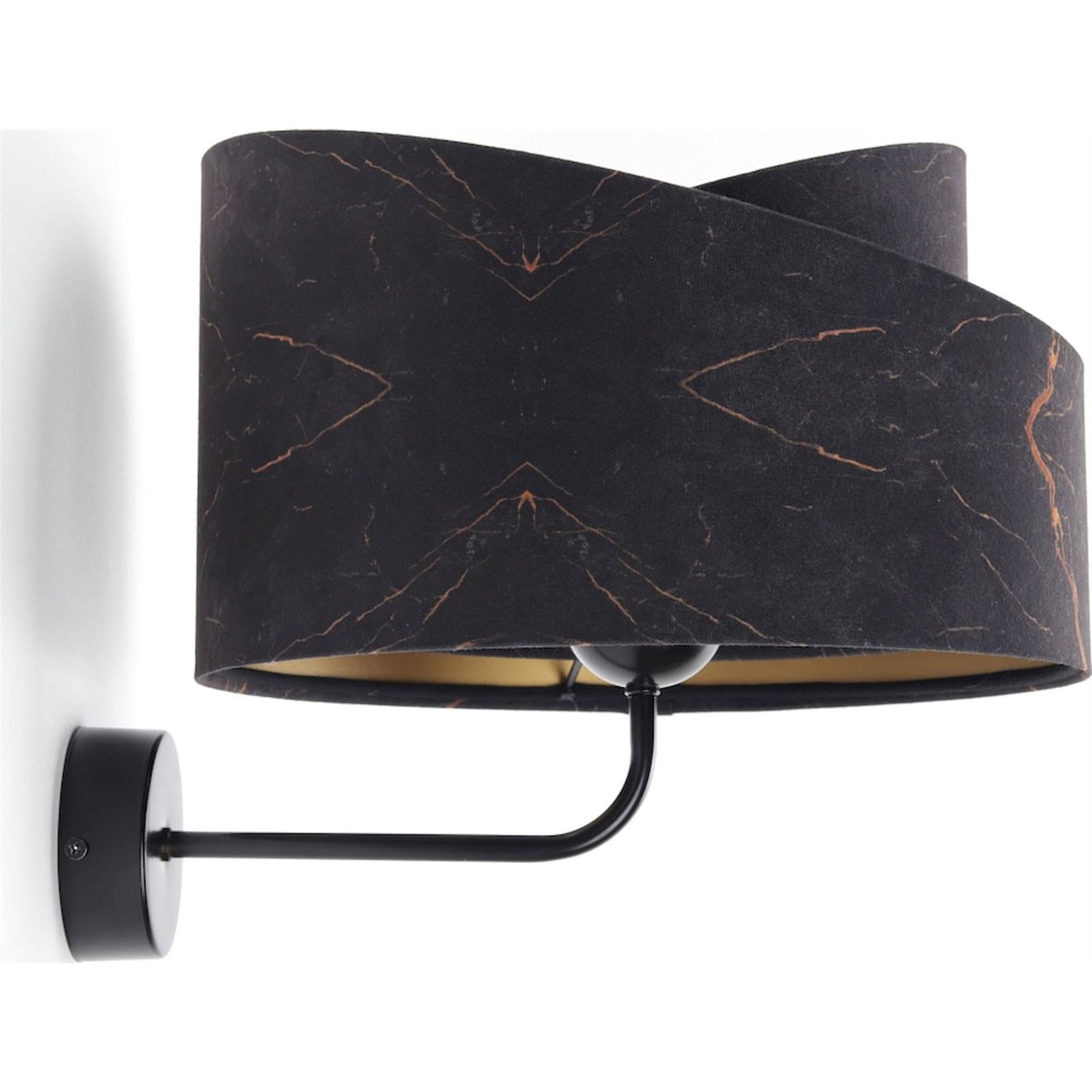 Applique murale en velours ronde, GALAXY marron velours avec intérieur doré, BPS KONCEPT