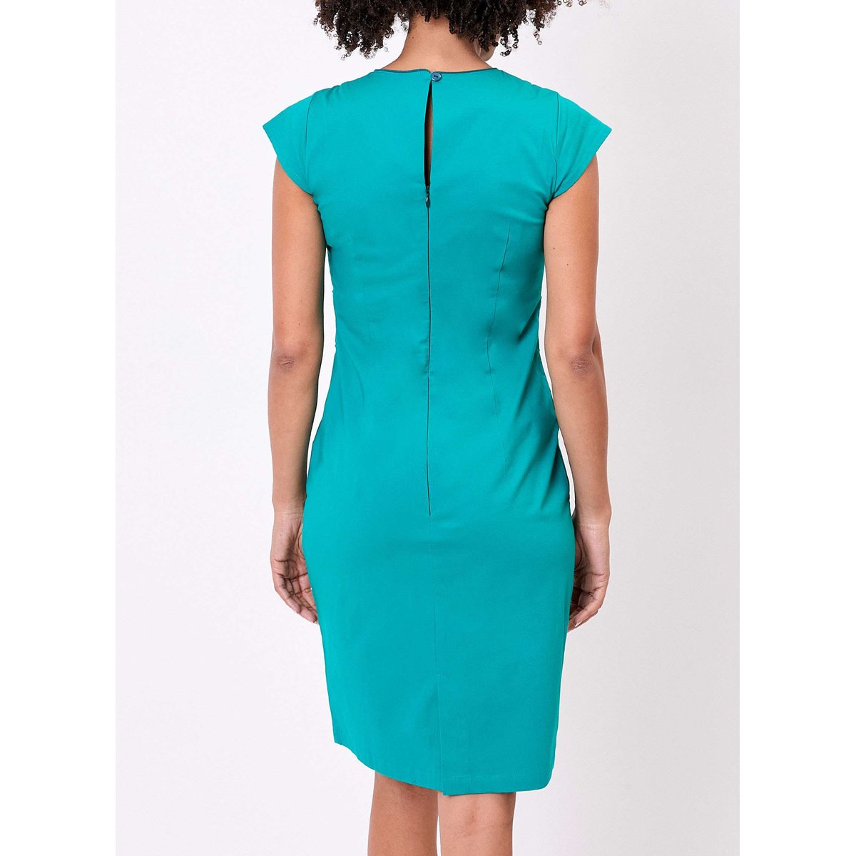 Robe cintrée coton stretch MARIANA turquoise green, PRINCESSE NOMADE
