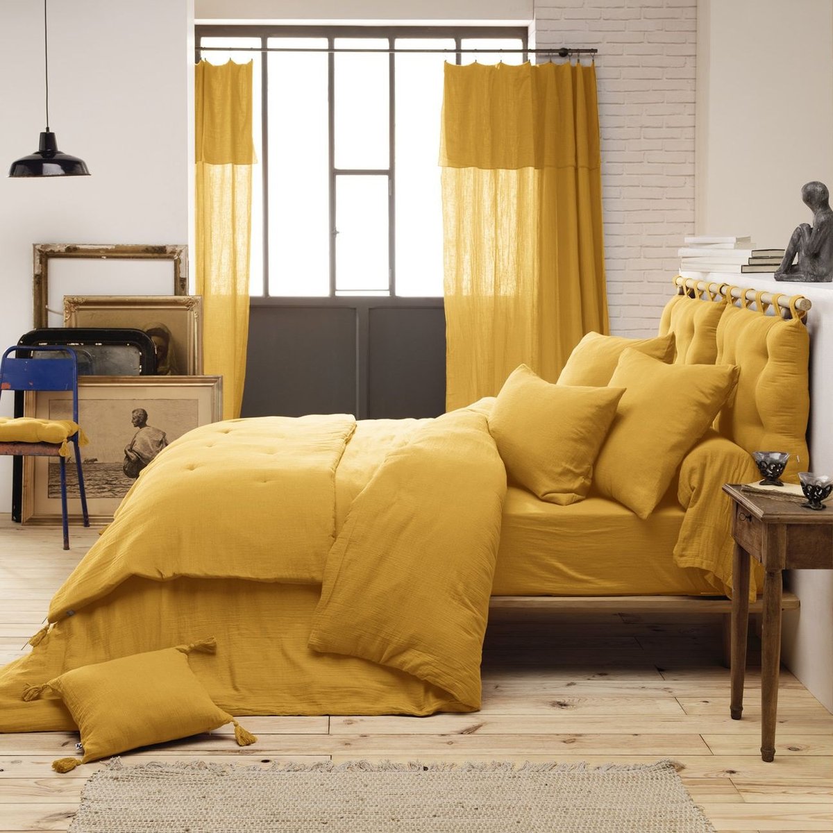 Rideau ajustable + 8 anneaux pince collection Gaia chantilly, EDEN