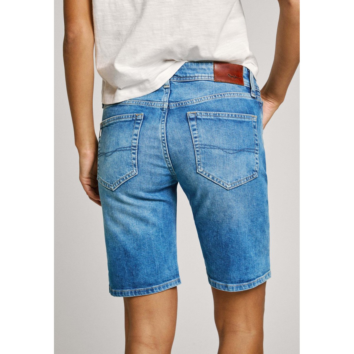 Short En Denim Coupe Slim sky blue, PEPE JEANS