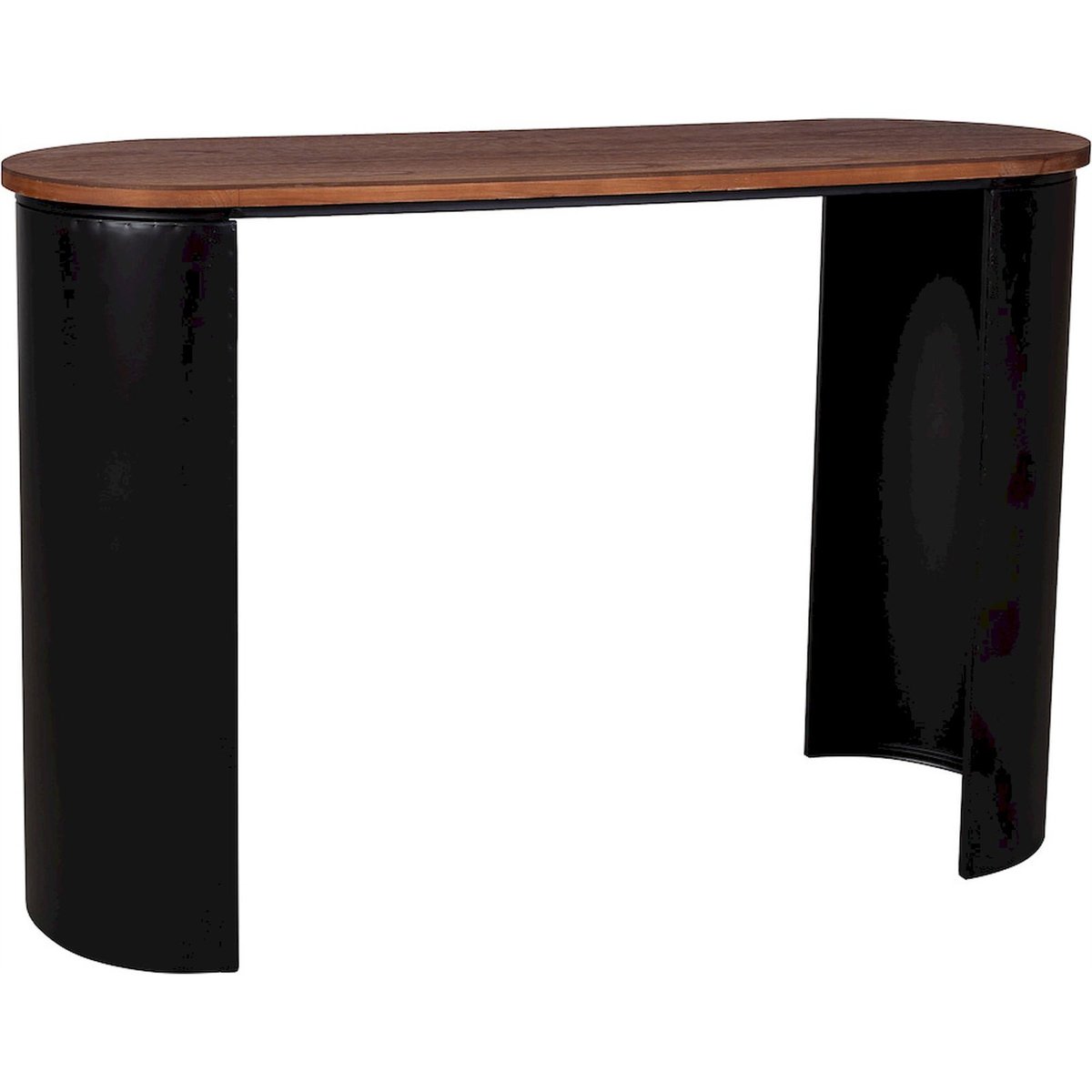 Console d'entrée rectangulaire en bois noir et bois naturel, RECOLLECTION