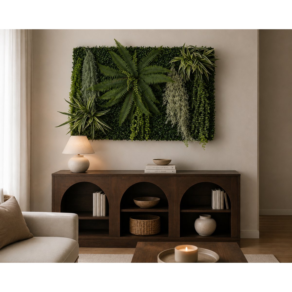 Mur végétal artificiel en kit DIY 120x80cm N 2 vert, LIGNE DECO