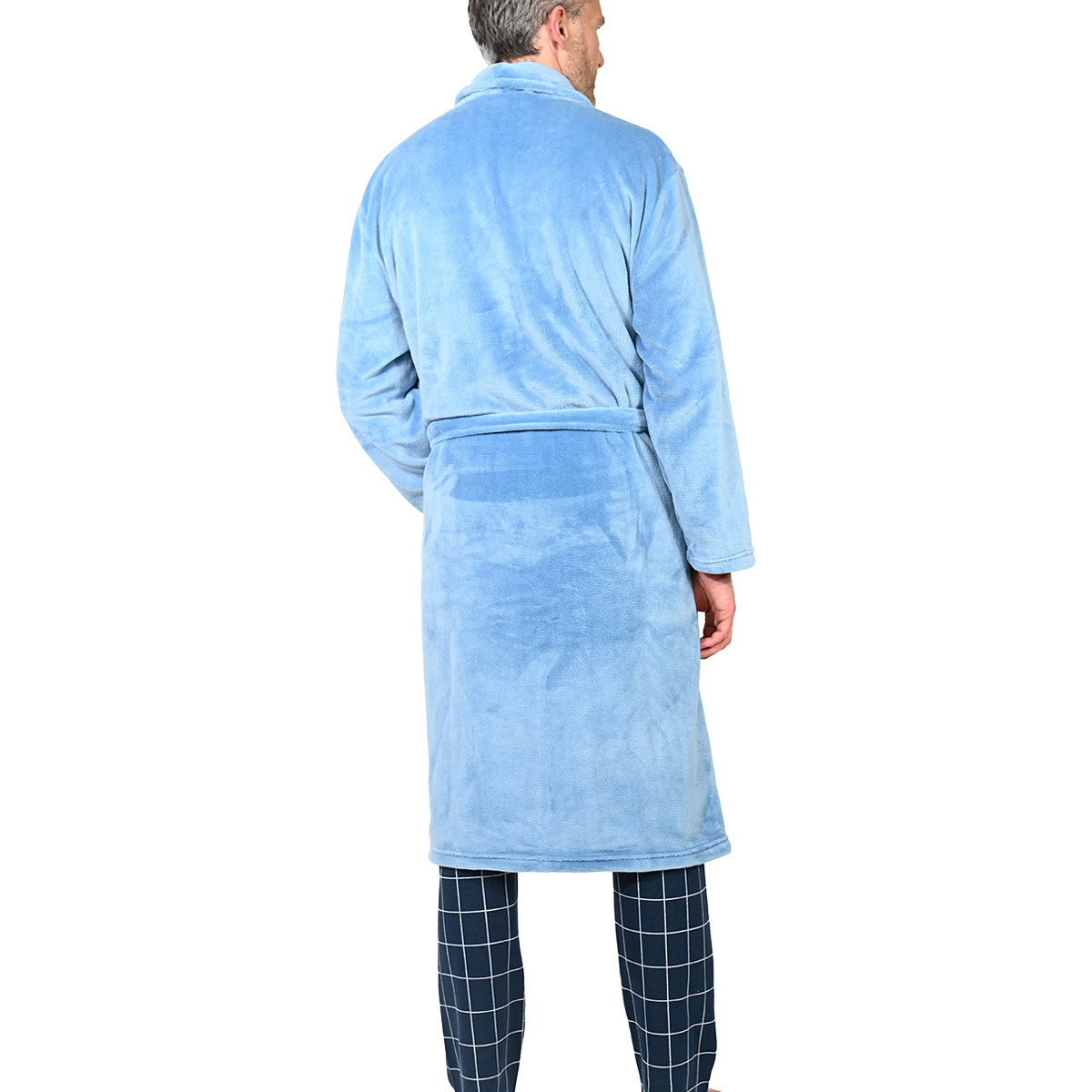 Peignoir polaire mixte chaud & doux KOMO cobalt, SENSEI MAISON