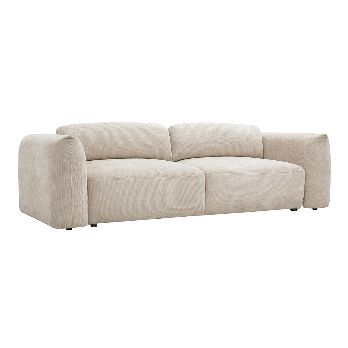 Canapé convertible 4 places avec coffre en tissu velours chenille beige SWELL beige, MILIBOO