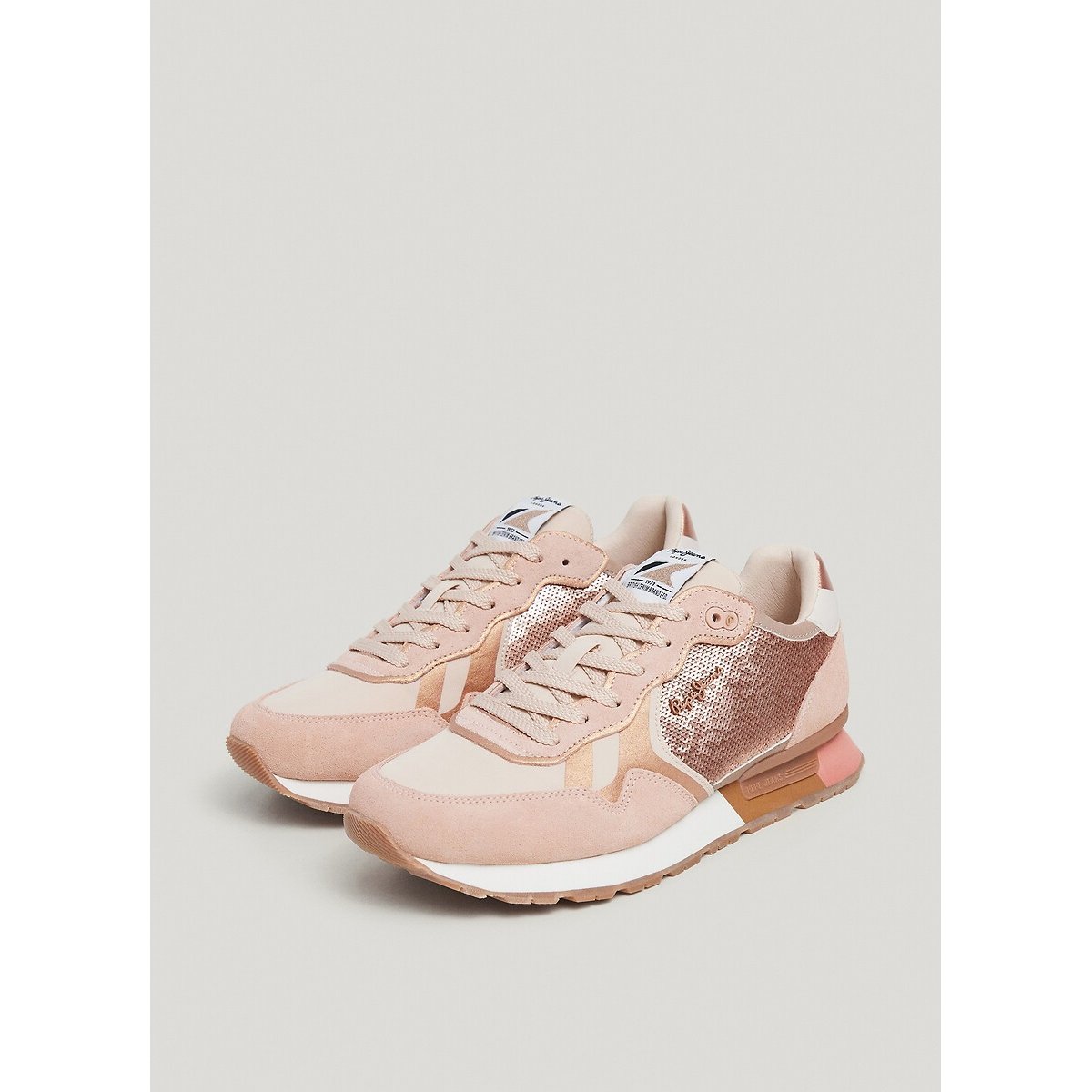 Baskets basses Brit Sequins rose, PEPE JEANS
