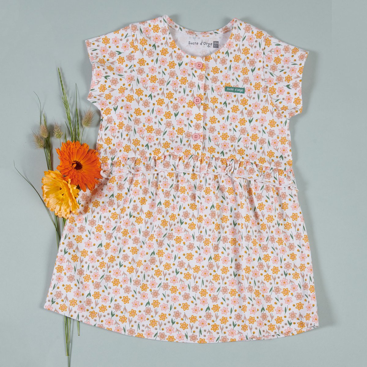 Robe ludivine bebe blanc, SUCRE D'ORGE