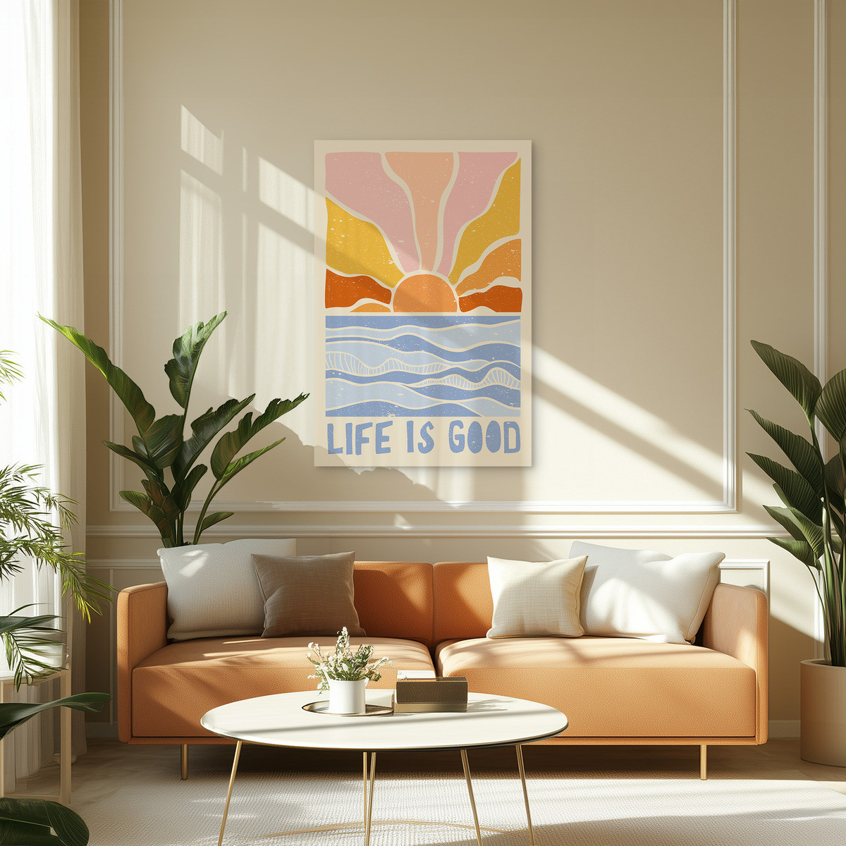 Tableau Sur Verre Synthétique Life Is Good Rétro ILLUSTRATION tableau en verre synthétique, CEANOTHE