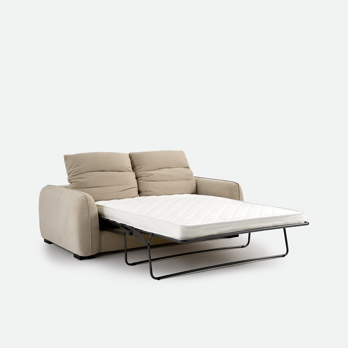 Canapé convertible, 3 places, en polyester chiné, avec têtières, ISLA beige, LA REDOUTE INTERIEURS