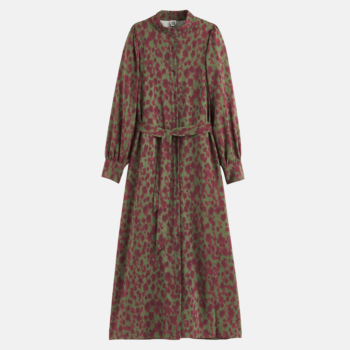 Robe longue imprimé graphique à manches longues imprimé prune, LA REDOUTE COLLECTIONS