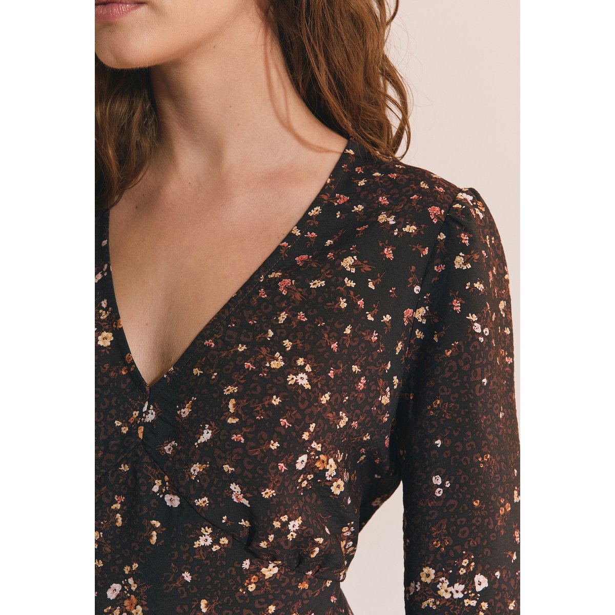 Robe longue à motif fleuri A JONAS IMP imp fd marron, ETAM