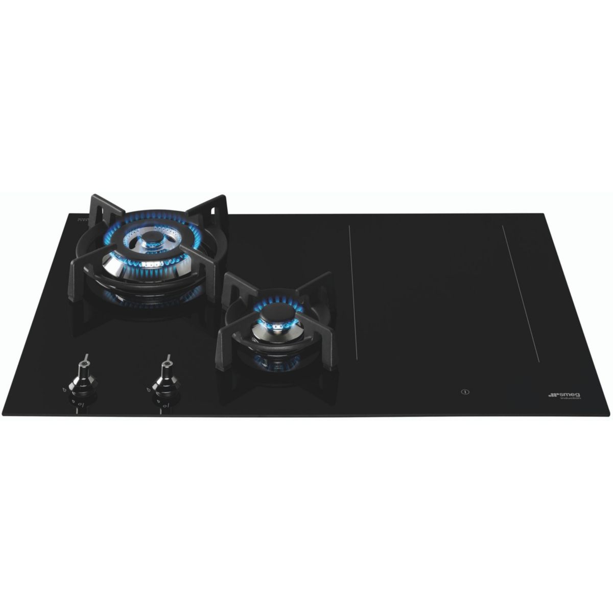 Plaque mixte induction gaz PM3743D couleur unique, SMEG