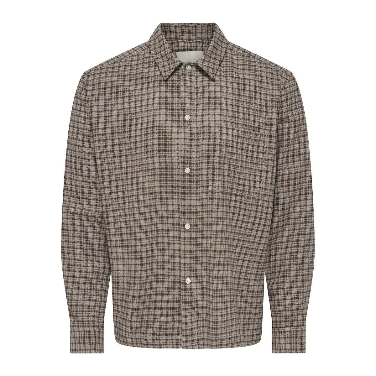 Chemise en flanelle Relaxed Fit carreaux beige, ONLY & SONS