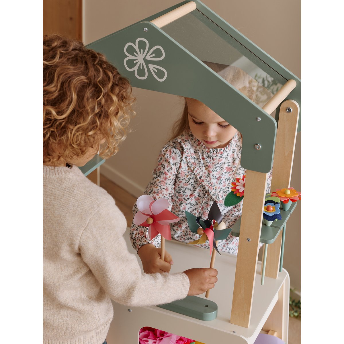 Atelier du fleuriste en bois FSC® vert, VERTBAUDET