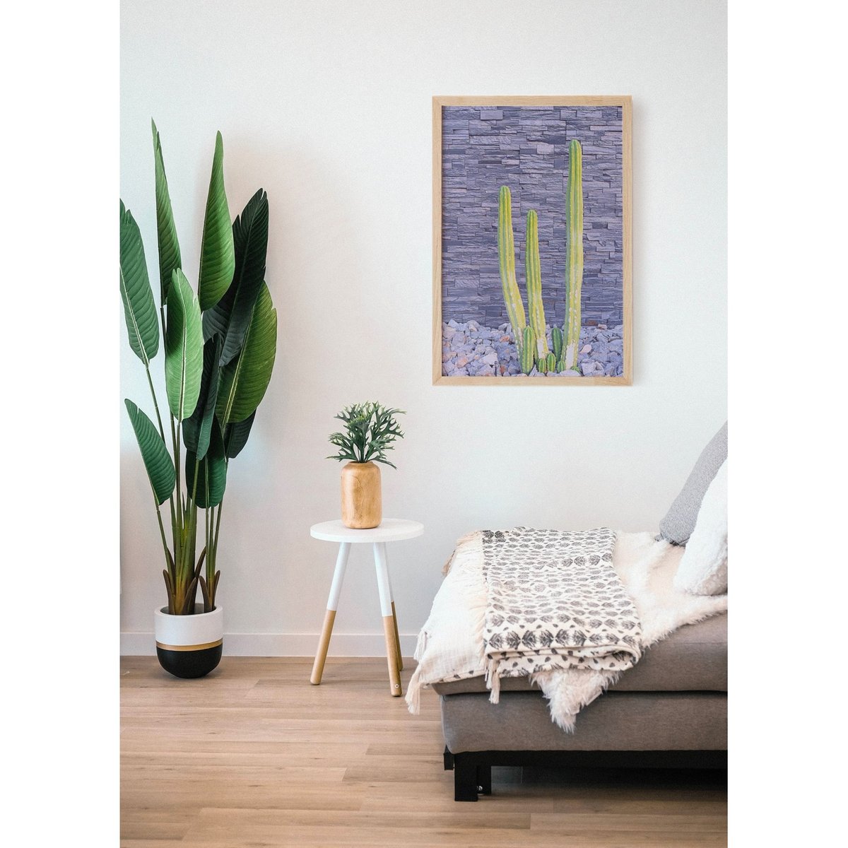 Affiche nature Cactus 2 blanc, L'AFFICHERIE