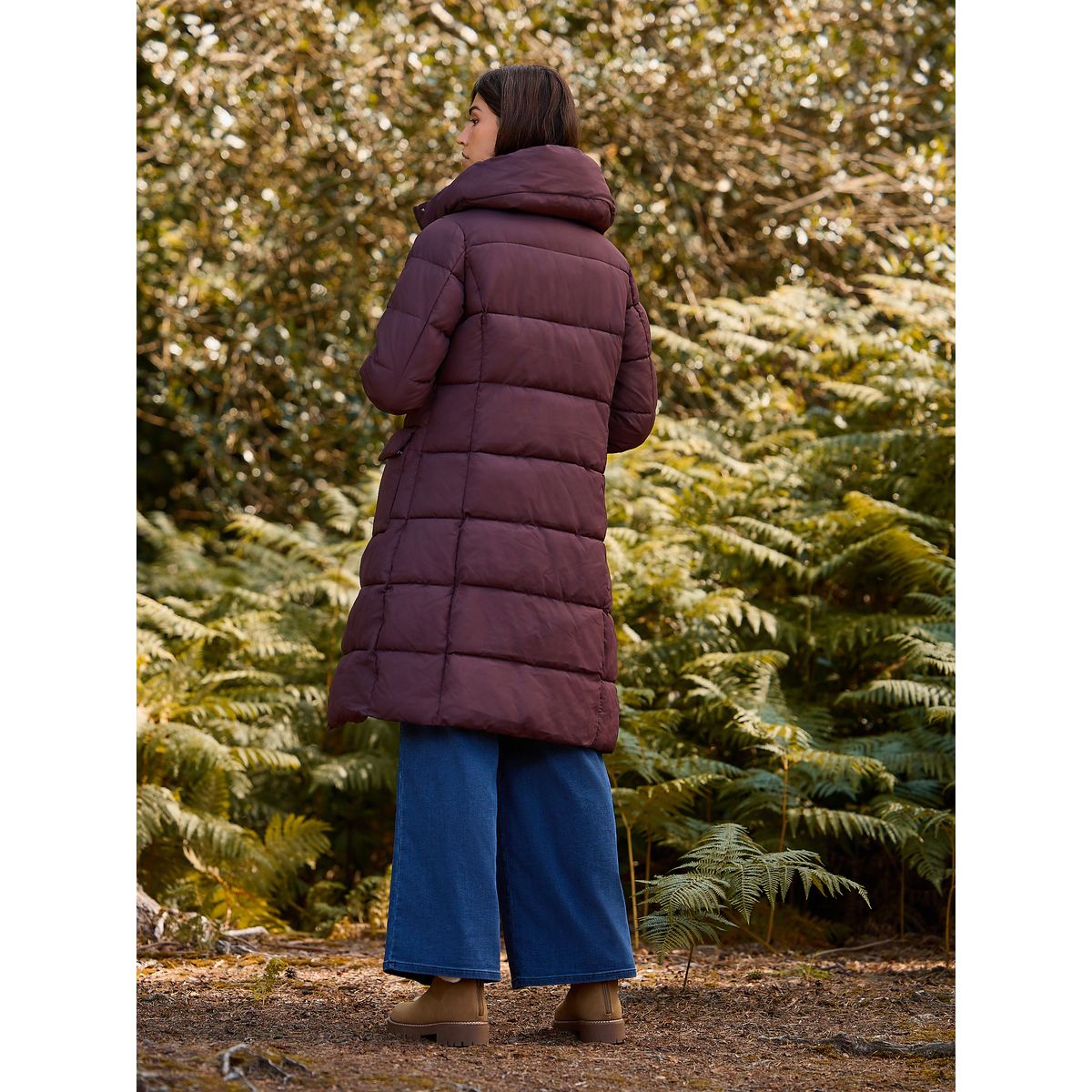 Manteau à capuche rembourré déperlant bordeaux, NEXT