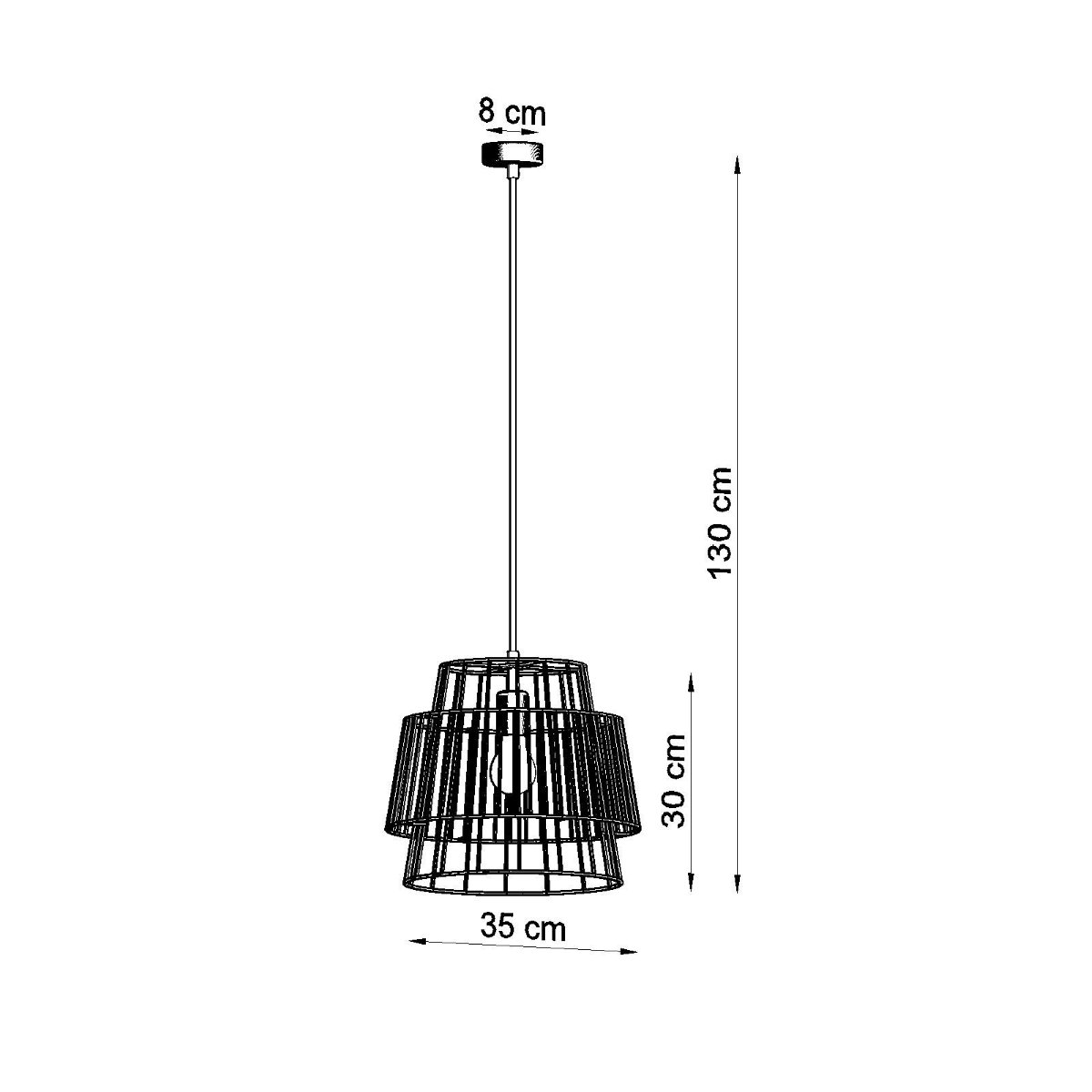 Suspension Acier Blanc E27 1 Gate blanc, EDEN
