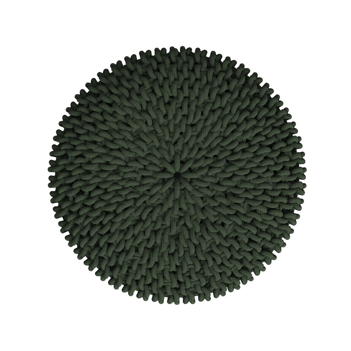 Petit tabouret tricot - LISA vert kaki, MAISON PAVANE