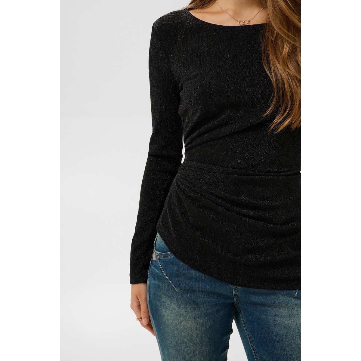 T-shirt à manches longues noir black shimmer, CREAM