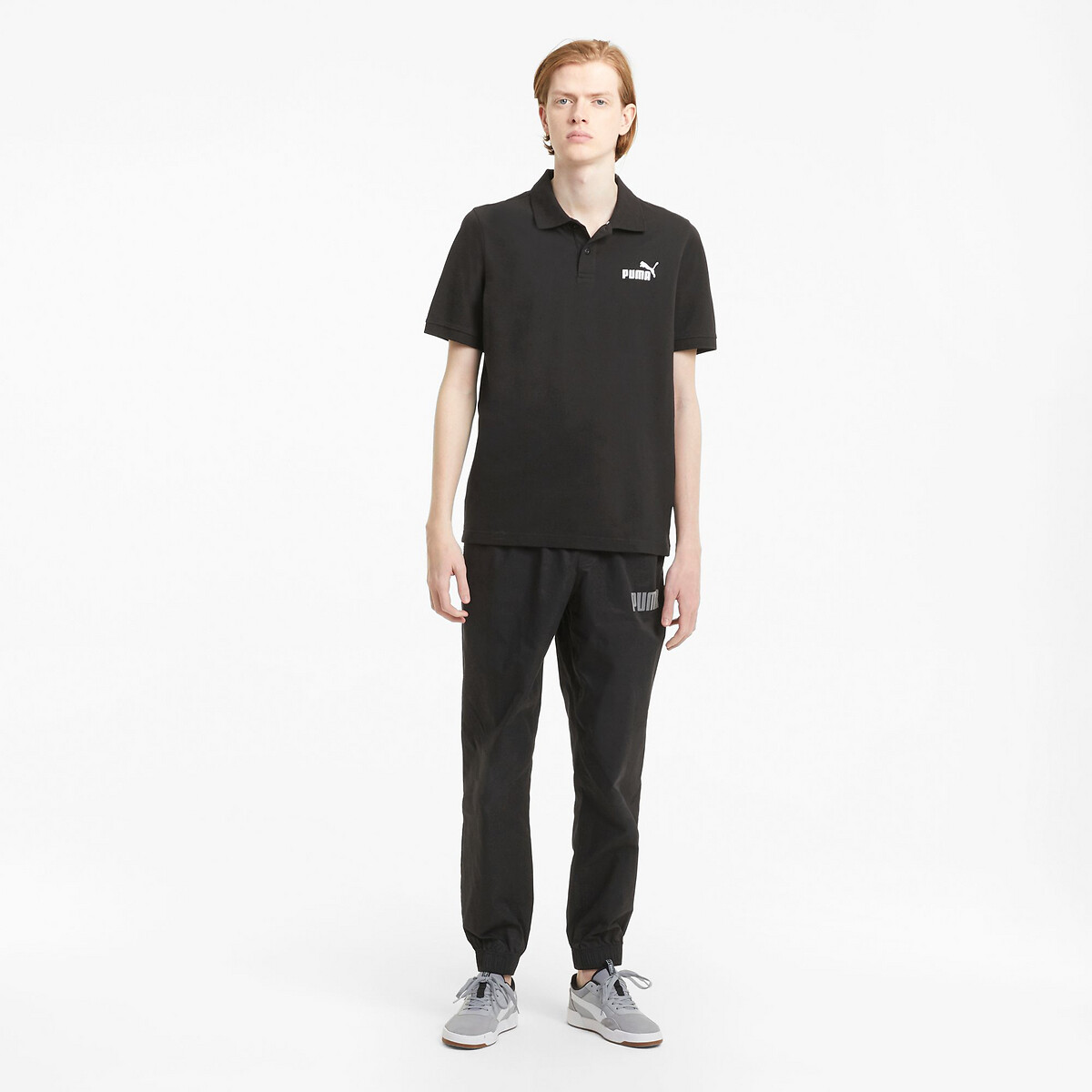 Essential Pique Polo Shirt in Cotton Pique with Logo black, PUMA