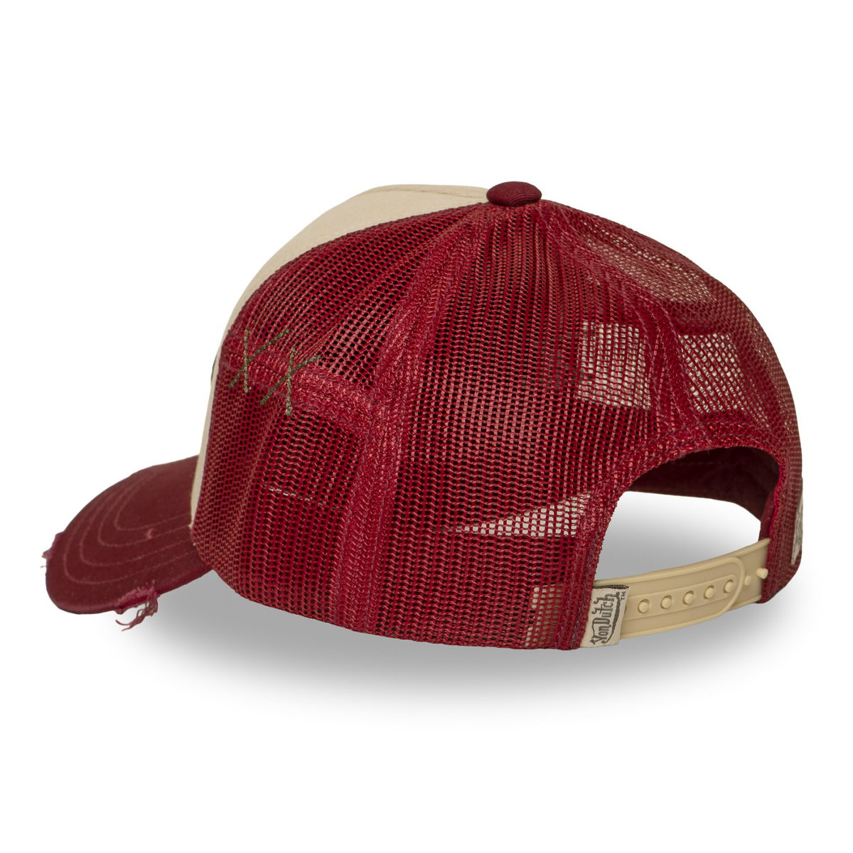 Casquette trucker USED beige/rouge/kaki foncé, VON DUTCH