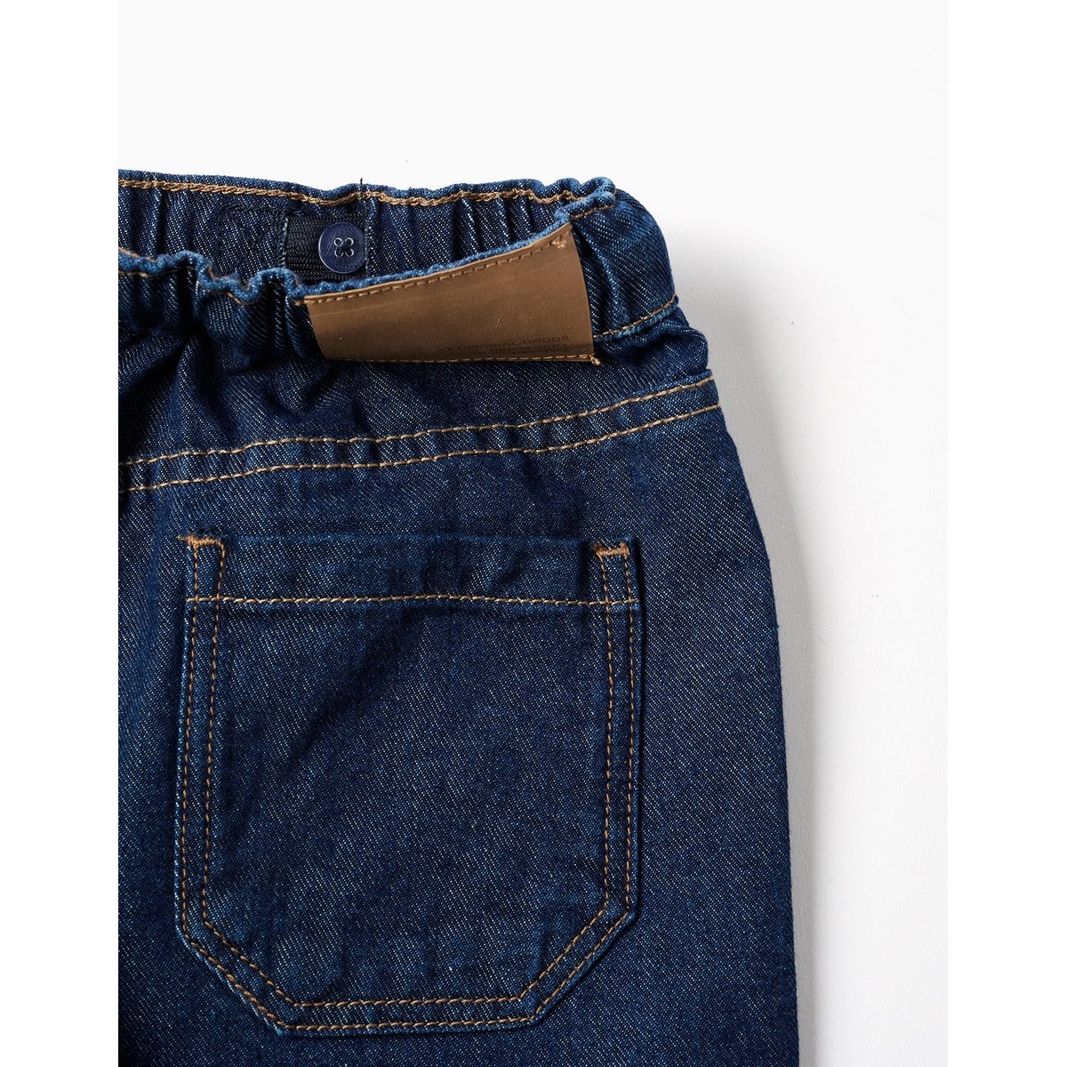 Pantalon en jean baggy avec cordon de serrage bleu foncé, ZIPPY
