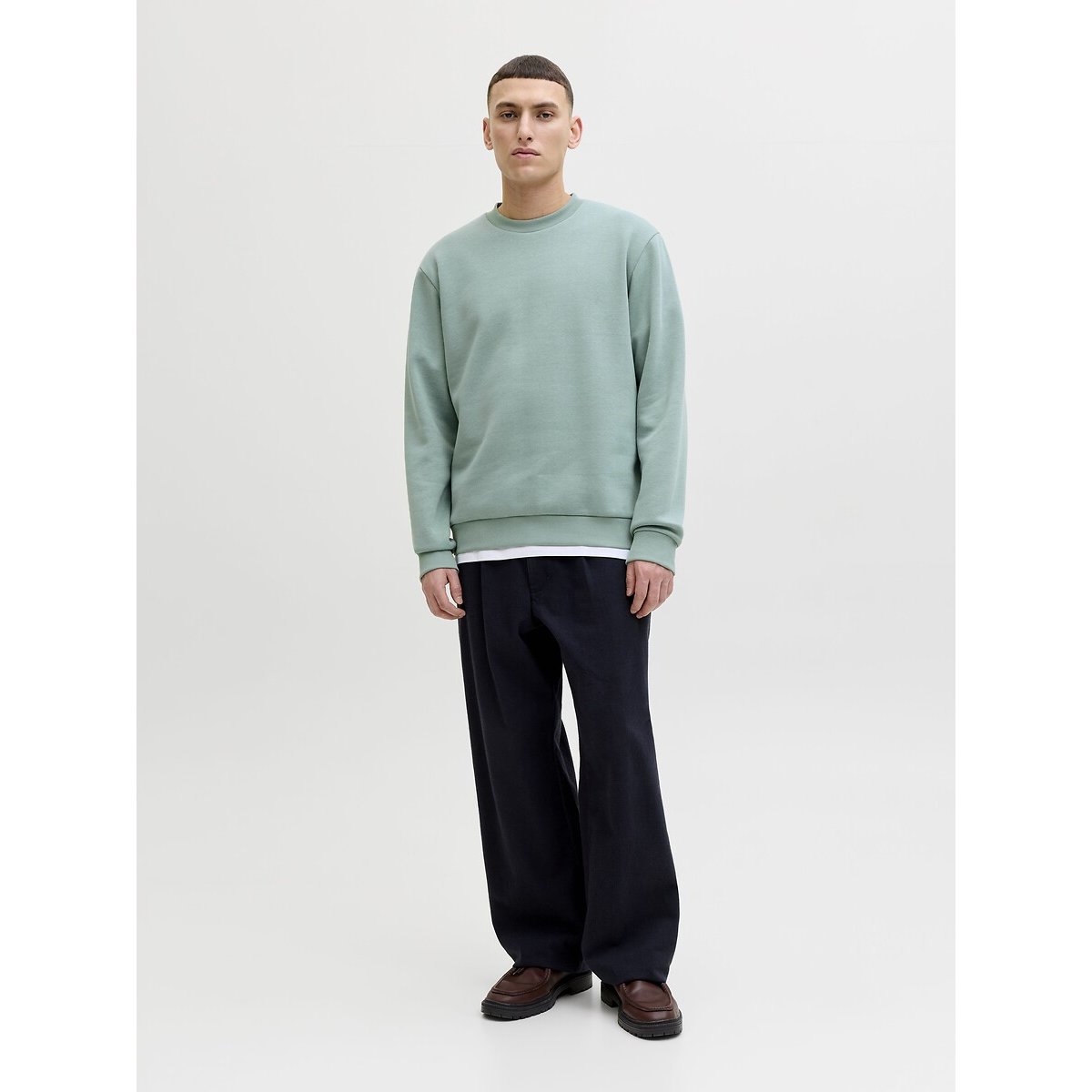 Sweat col rond vert d'eau, JACK & JONES