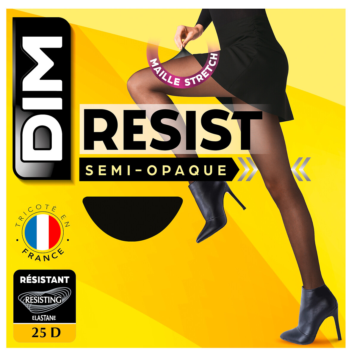 Halb blickdichte Strumpfhose Beauty Resist, 25 den schwarz, DIM