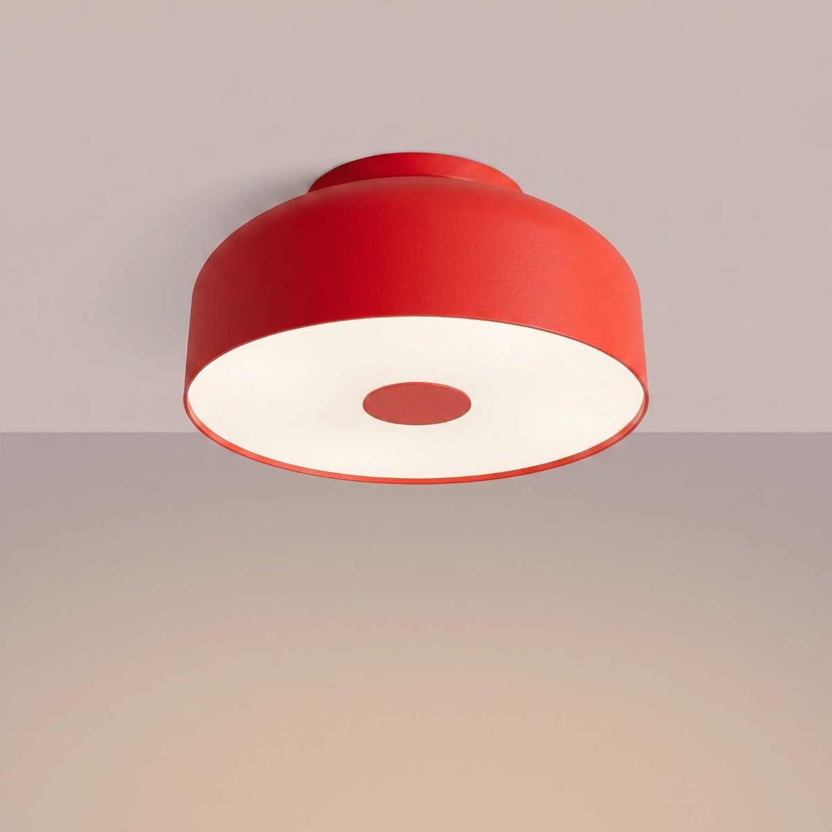 Plafonnier Acier Rouge E27 4 OMIQ rouge, EDEN