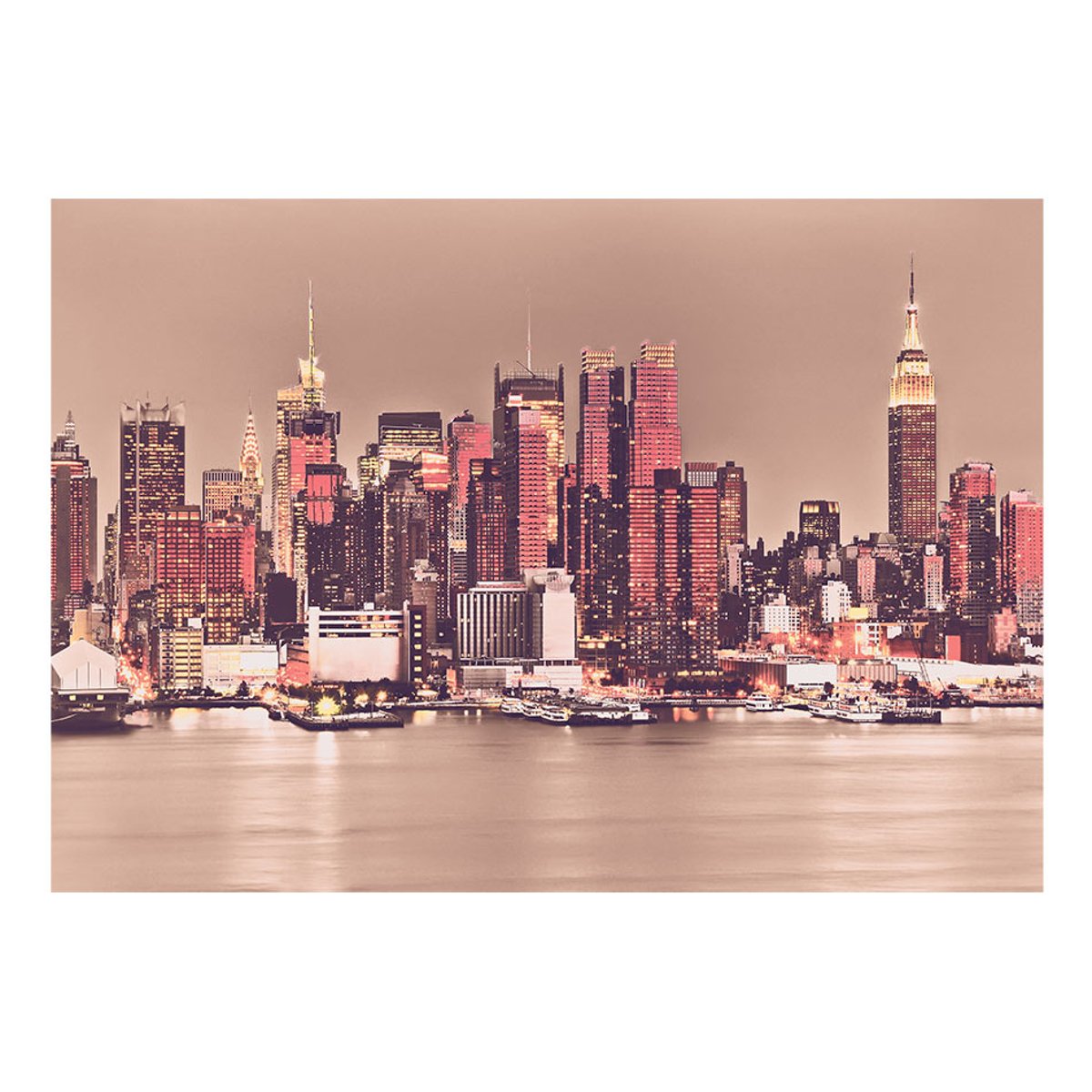 Papier peint intissé panoramique Ville et Architecture NY - Midtown Manhattan Skyline jaune / doré, EDEN