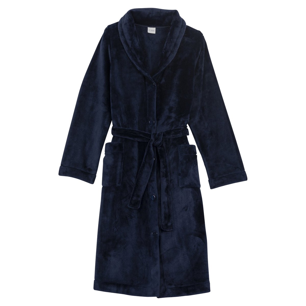 Robe de chambre en peluche flanelle ESSENTIEL H51B marine, LE CHAT