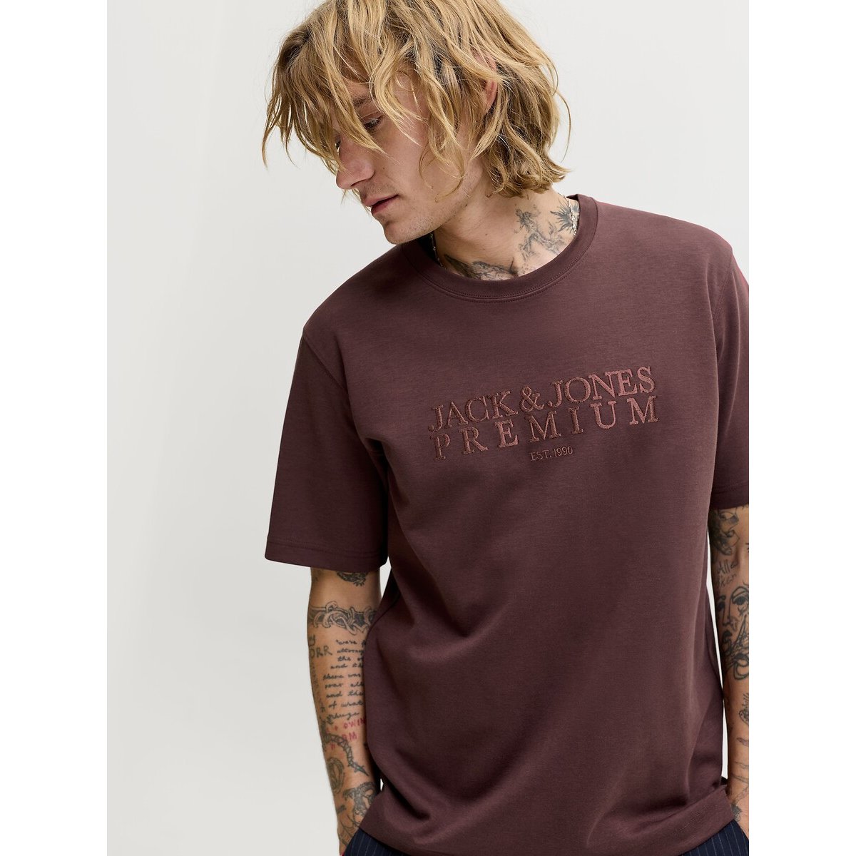 T-shirt manches courtes chocolat, JACK & JONES