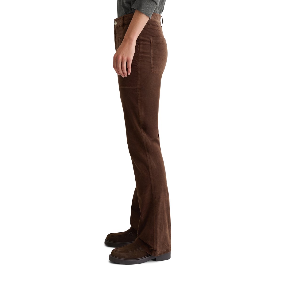 Pantalon en velours modèle Kiruna flared en Organic Cotton Stretch dunkelbraun, MARC O'POLO