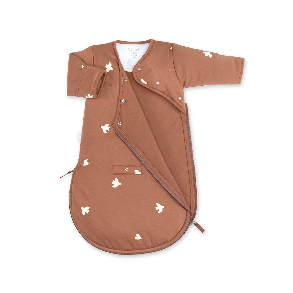 Gigoteuse avec moufles hiver - TOG 2.5 Cocon moelleux piuma moka, BEMINI