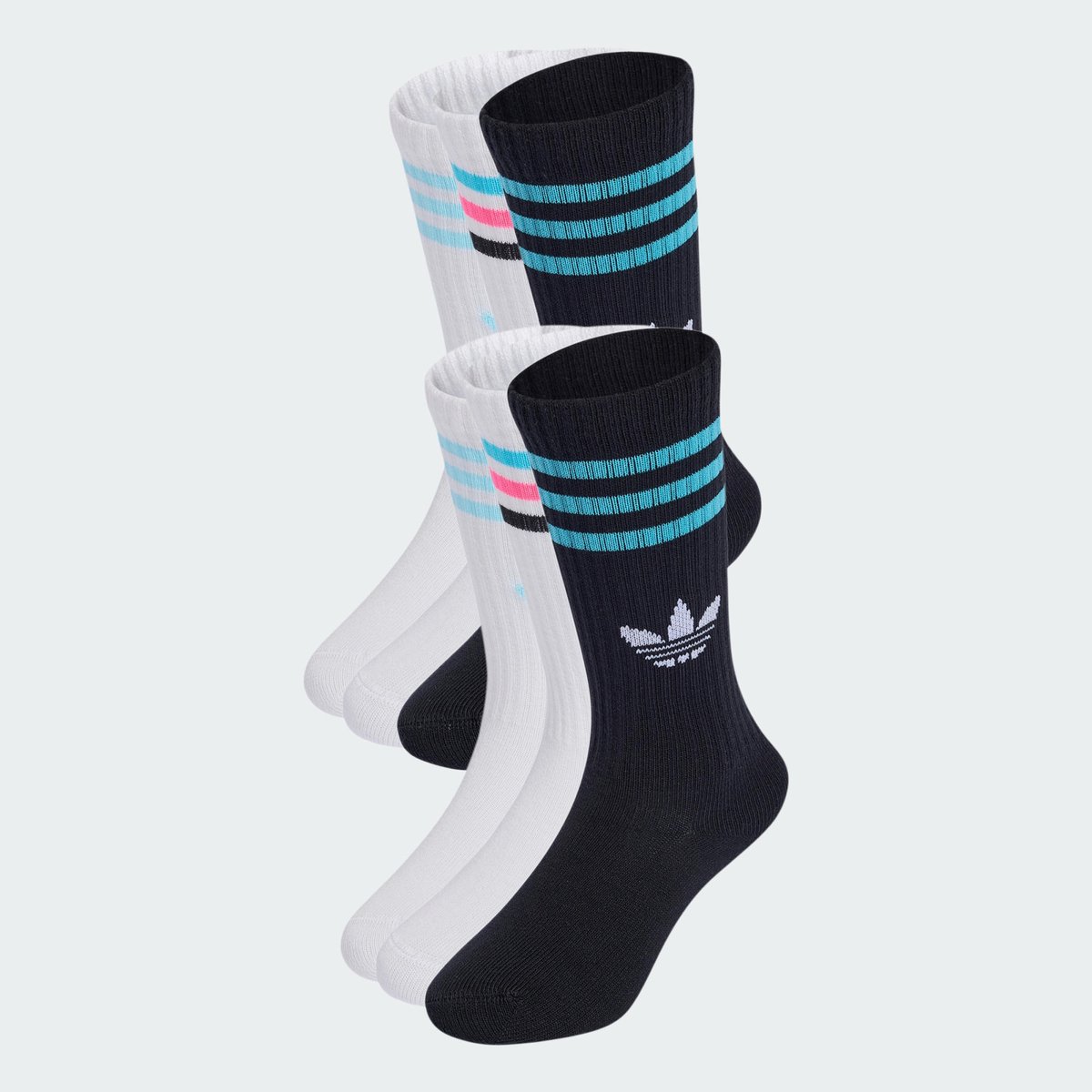 Chaussettes Mi-Mollet 3 Bandes (6 Paires) Enfants Chaussettes Mi-Mollet 3 Bandes (6 Paires) Enfants black / white / samba blue / bliss blue, adidas Originals