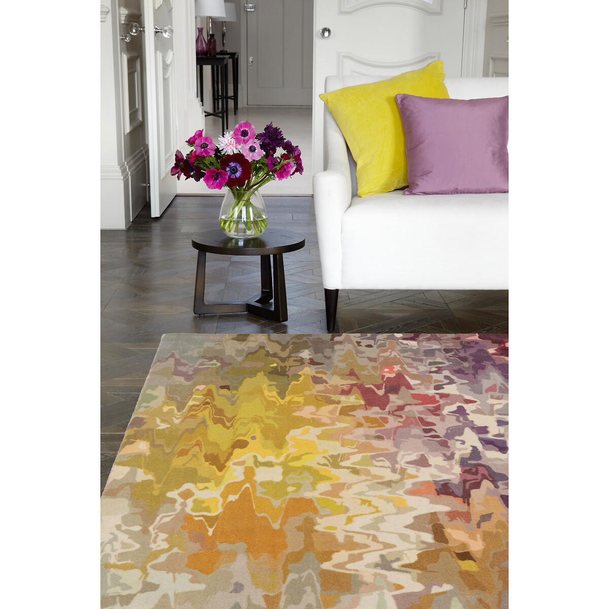 Watercolour Effect Stipple Rug in 100% Wool multi-coloured, SO'HOME