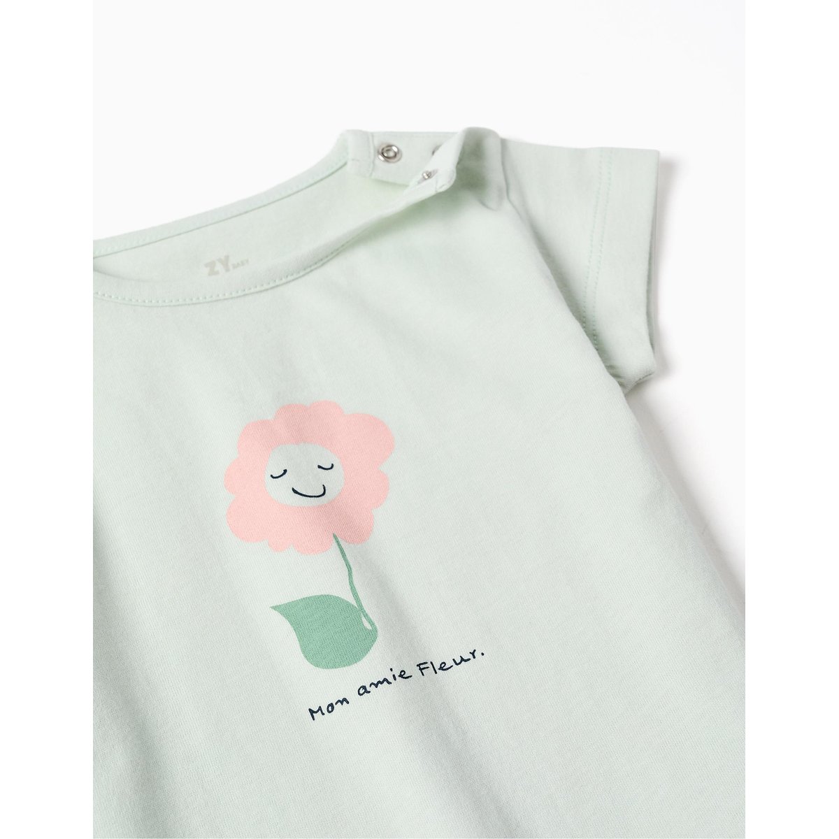 Pyjama en coton avec imprimé fleur vert, ZIPPY