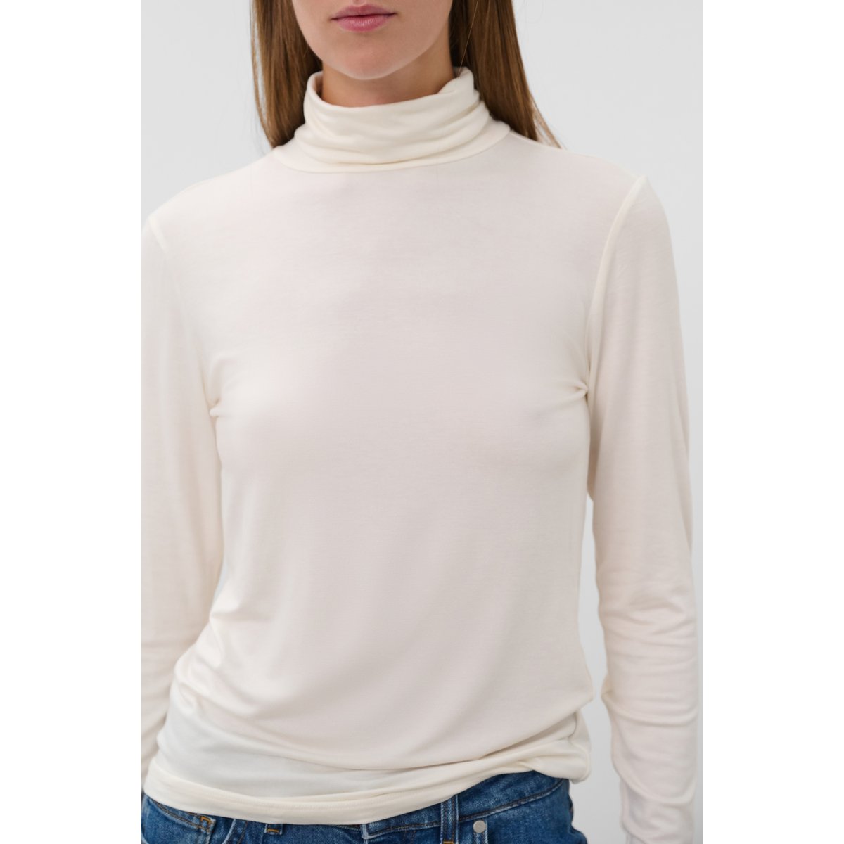 T-shirt à manches longues blanc whisper white, SOAKED IN LUXURY