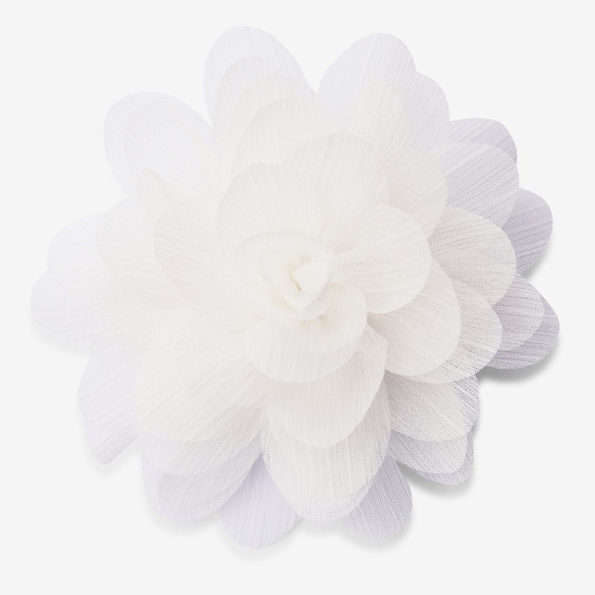 Broche fleur blanche en tissu et fil textile blanc, BALABOOSTE