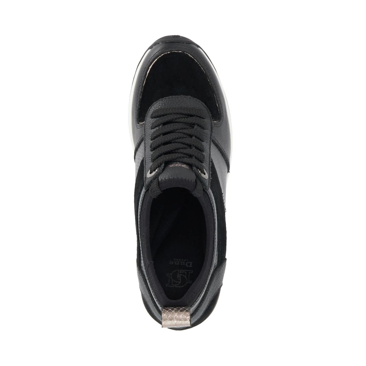 Baskets compensées à lacets - ELOISA black-suede mix, DUNE LONDON