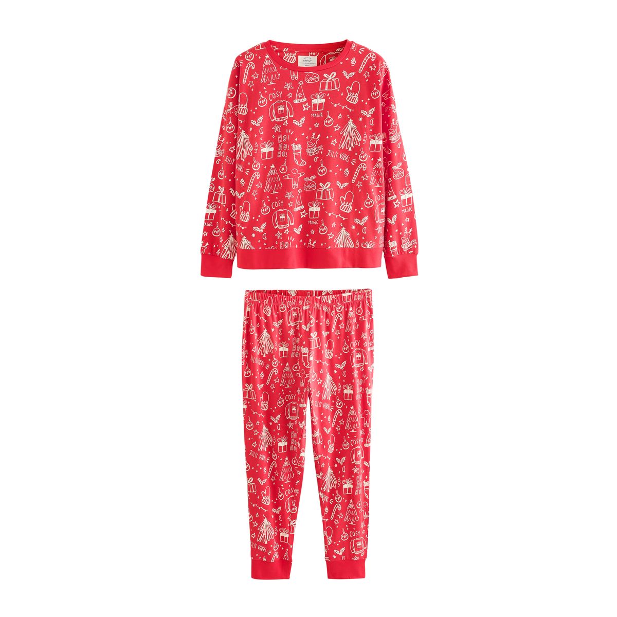 Pyjama de noël collection famille ambiance rouge joyeuse, NEXT