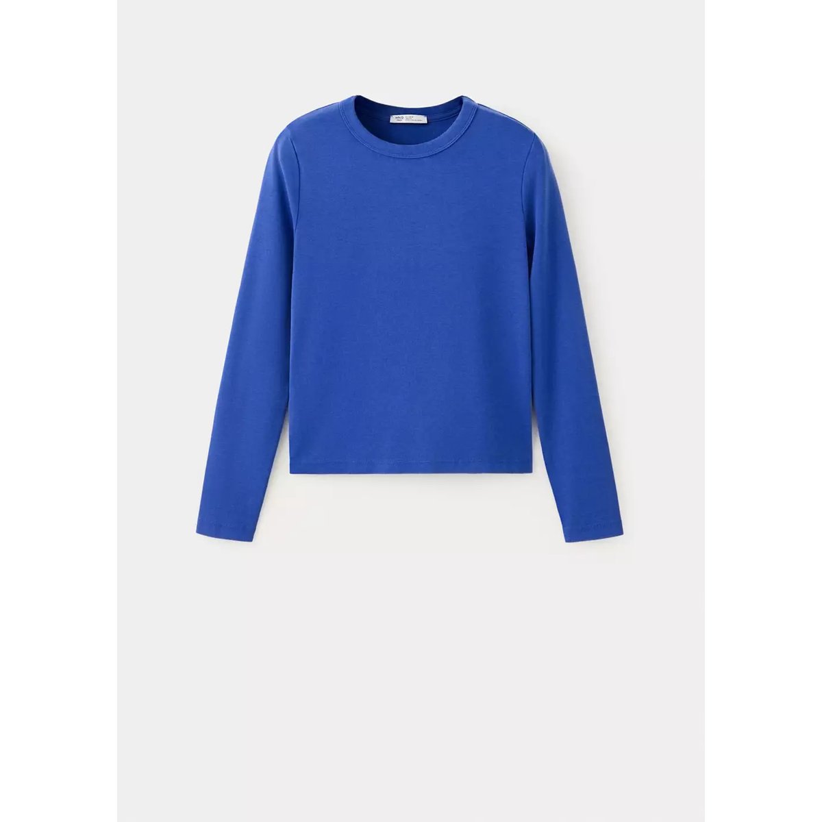 T-shirt coton manches longues bleu électrique, MANGO TEEN
