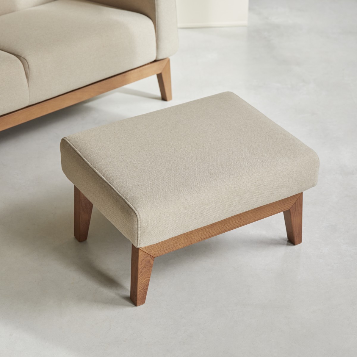 Repose-pied en Tissu, BJORN beige, TIKAMOON