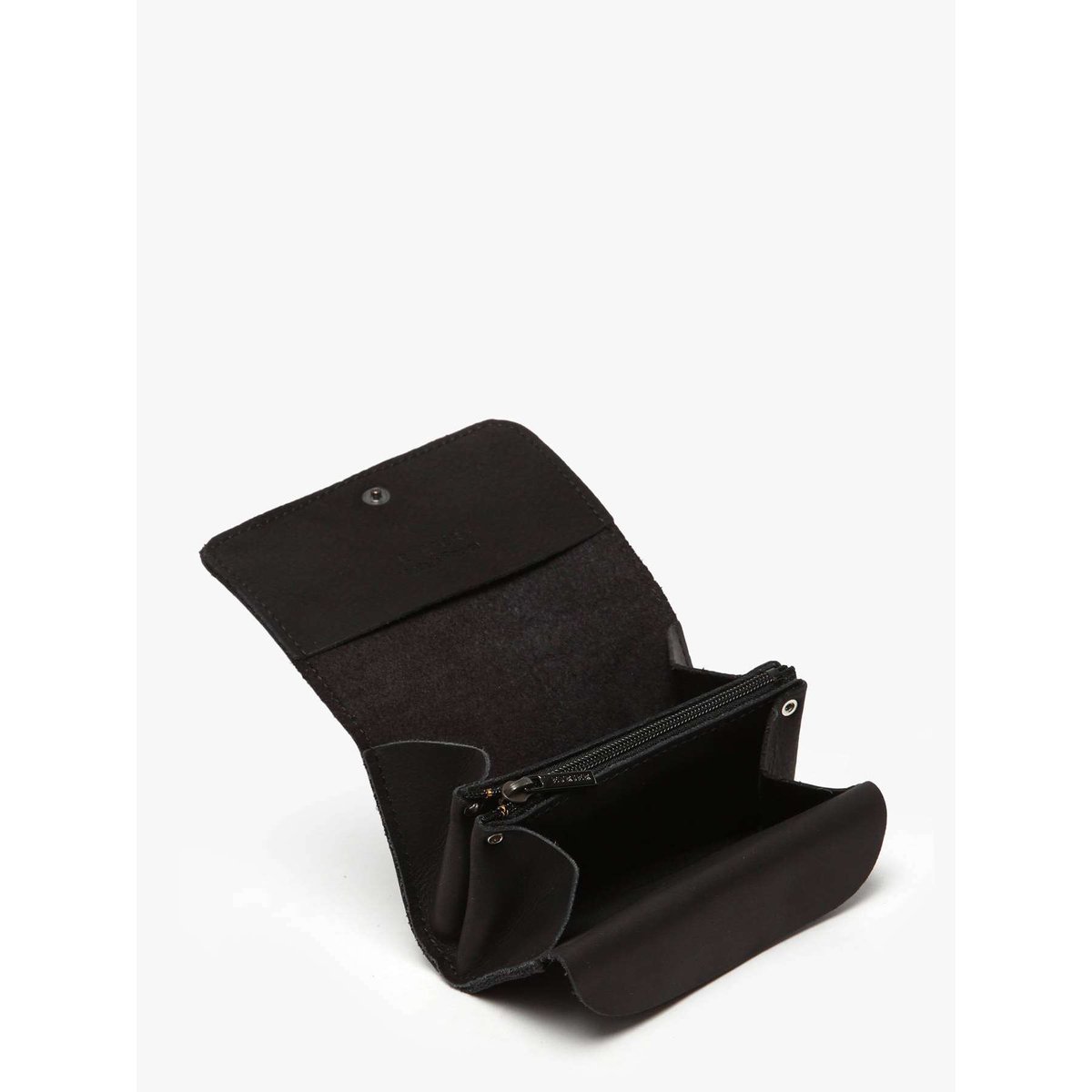 Porte-monnaie Oil cuir noir, ETRIER