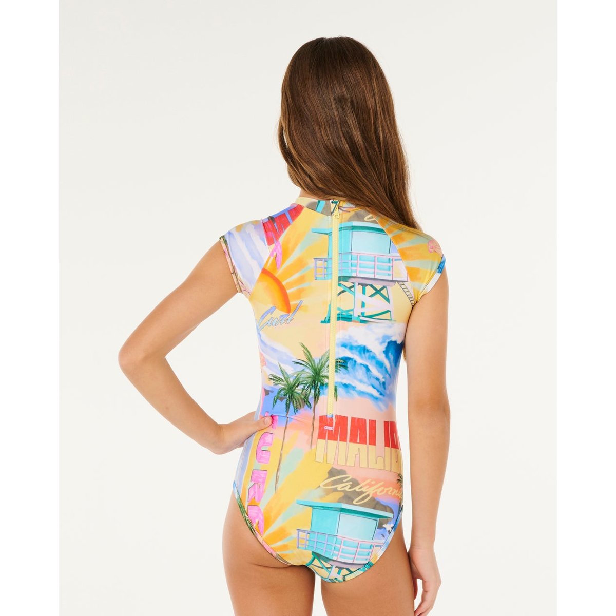 Maillot de bain une pièce manches courtes Fille Malibu multico, RIP CURL