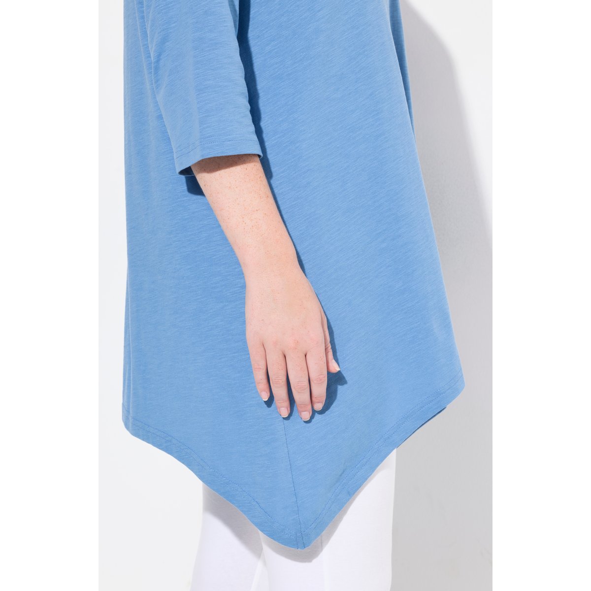 Chemise, encolure bateau, manches 3/4 bleuet clair, ULLA POPKEN
