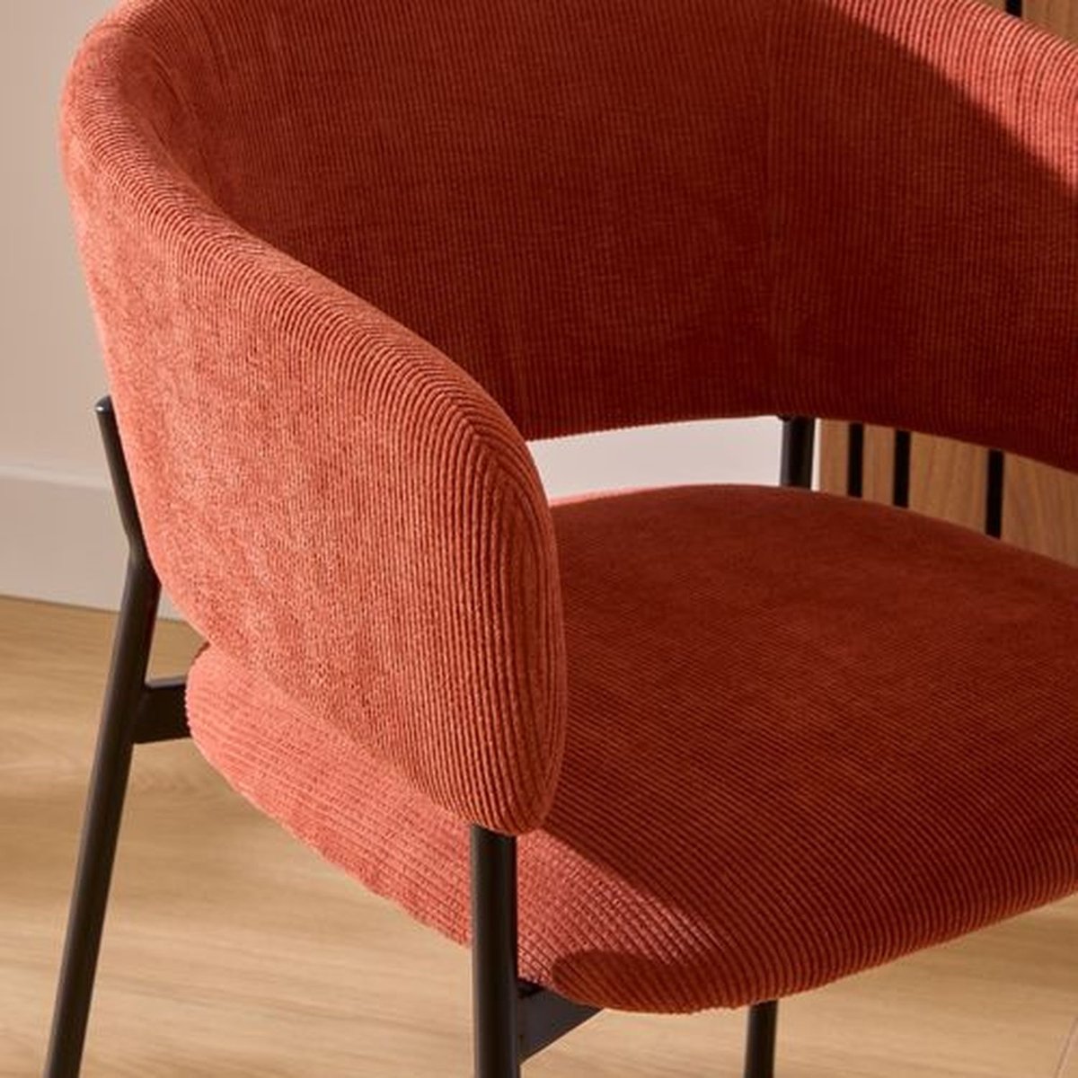 Lot de 2 fauteuils à diner en velours SOLEA marron, TOILINUX