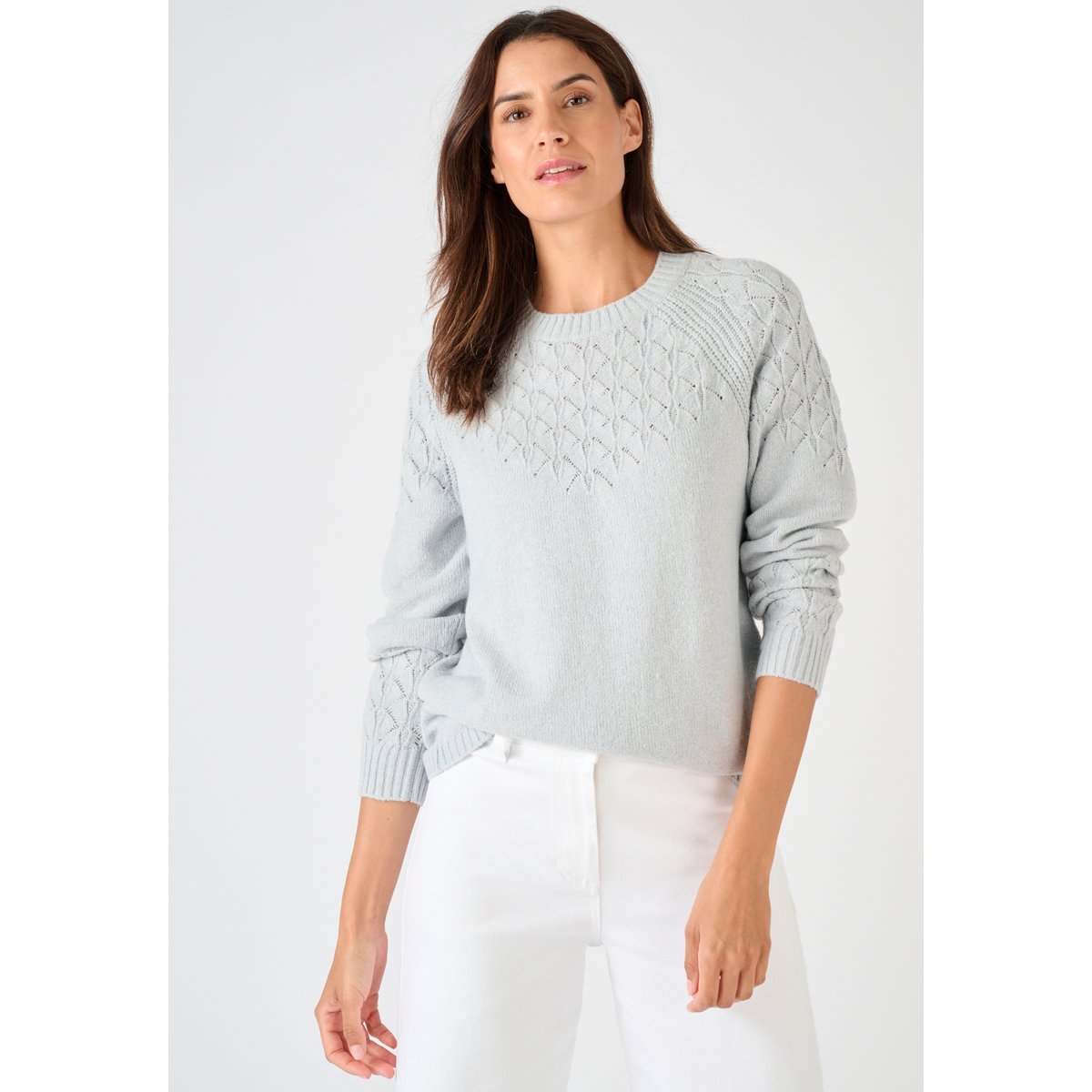 Pull maille fantaisie gris, DAMART